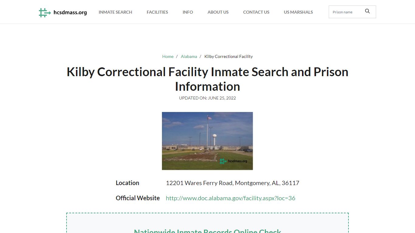 Kilby Correctional Facility Inmate Search, Visitation, Phone no ...